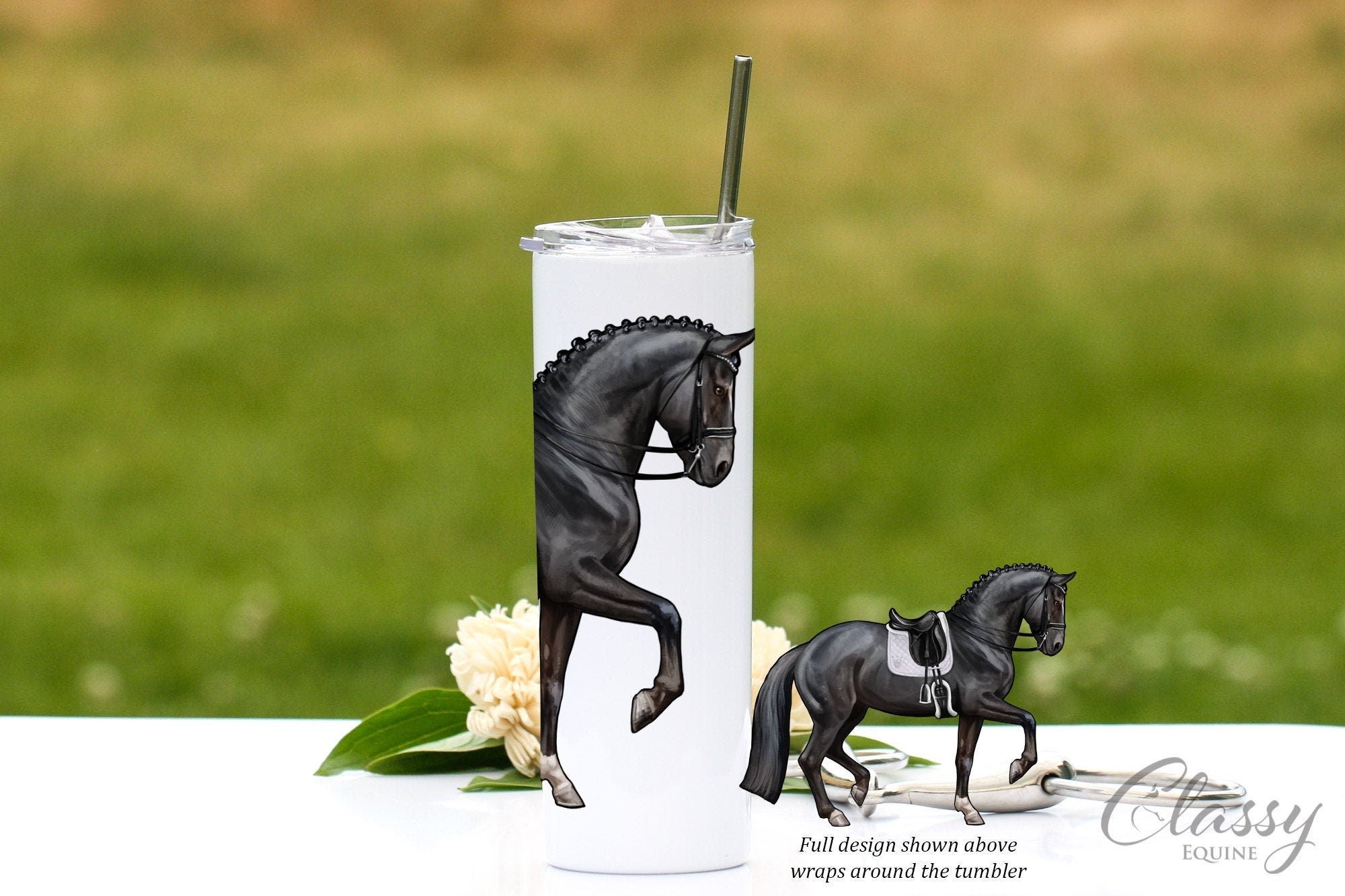 Dressage Horse Tumbler, Sport Horse Travel Mug, Horse Insulated Tumbler, Equestrian Gifts for Women, Horse Coffee Mug, Horse Lady Gifts