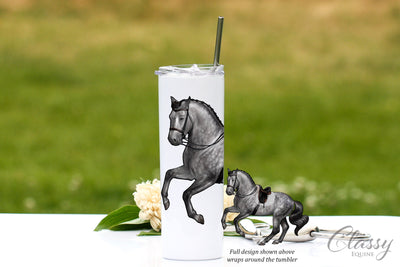 Sport Horse Tumbler with Straw, Dressage Horse Gifts, Dressage Horse Decor, Sport Horse Travel Mug, Equestrian Tumbler, Equestrian Gifts