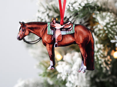 Chestnut Western Quarter Horse Ornament